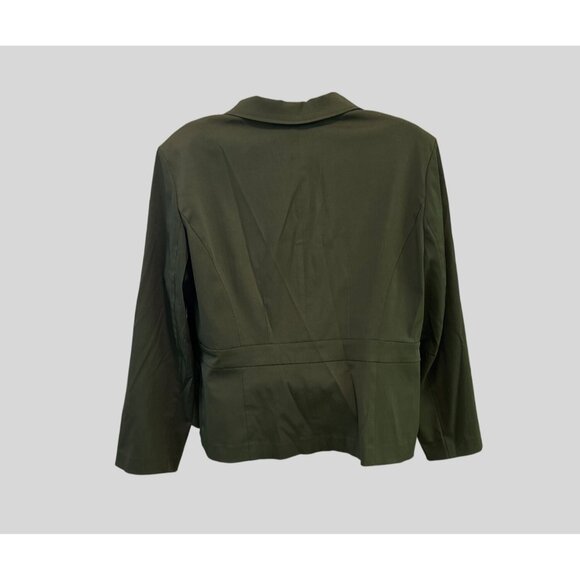 Studio 1940 Olive Green Women's Blazer Jacket With Four Pockets & Button - Picture 5 of 11